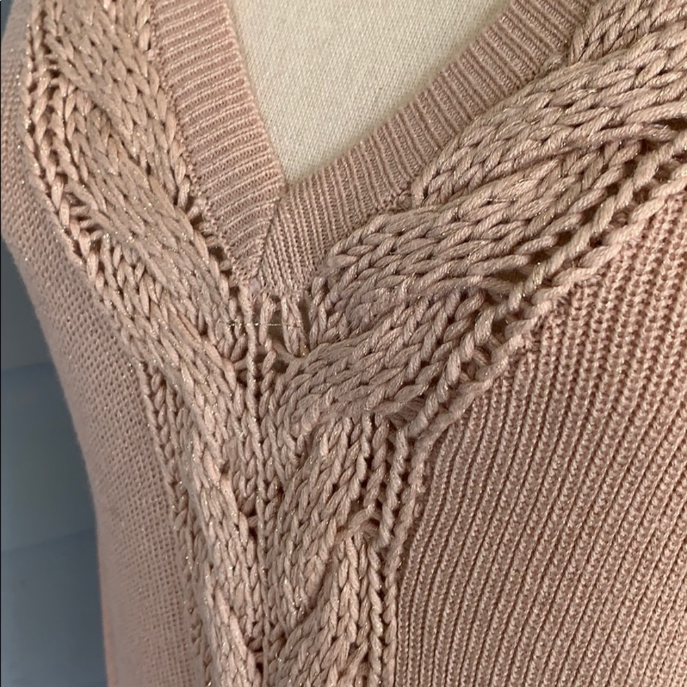 WHBM Braided Detail Cold Shoulder Sweater Top - Picture 13 of 16